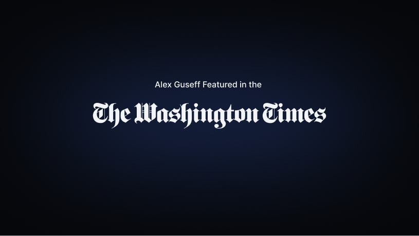 Alex Guseff Featured in the Washington Times.